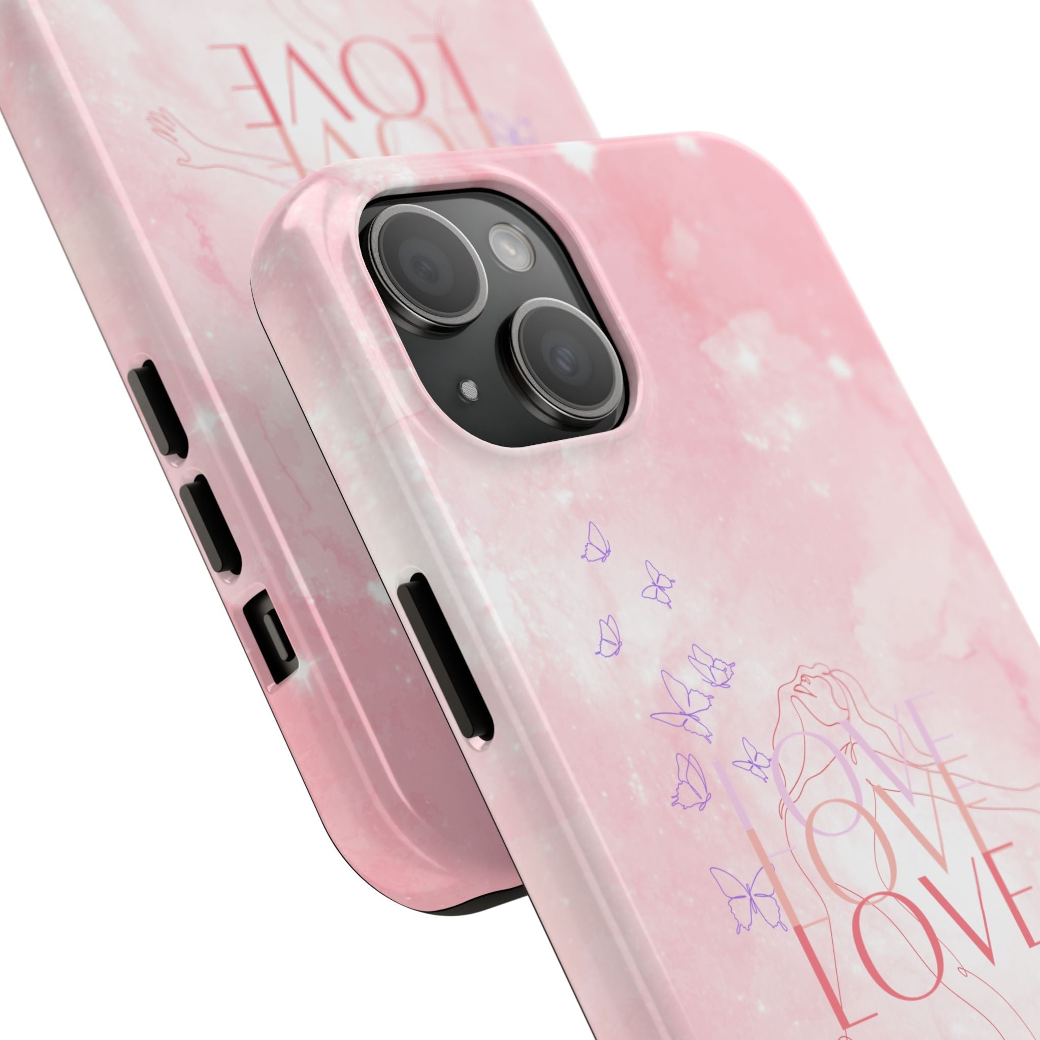 Durable Iphone & Android Protection - Pink Love Galaxy Tough Phone Case