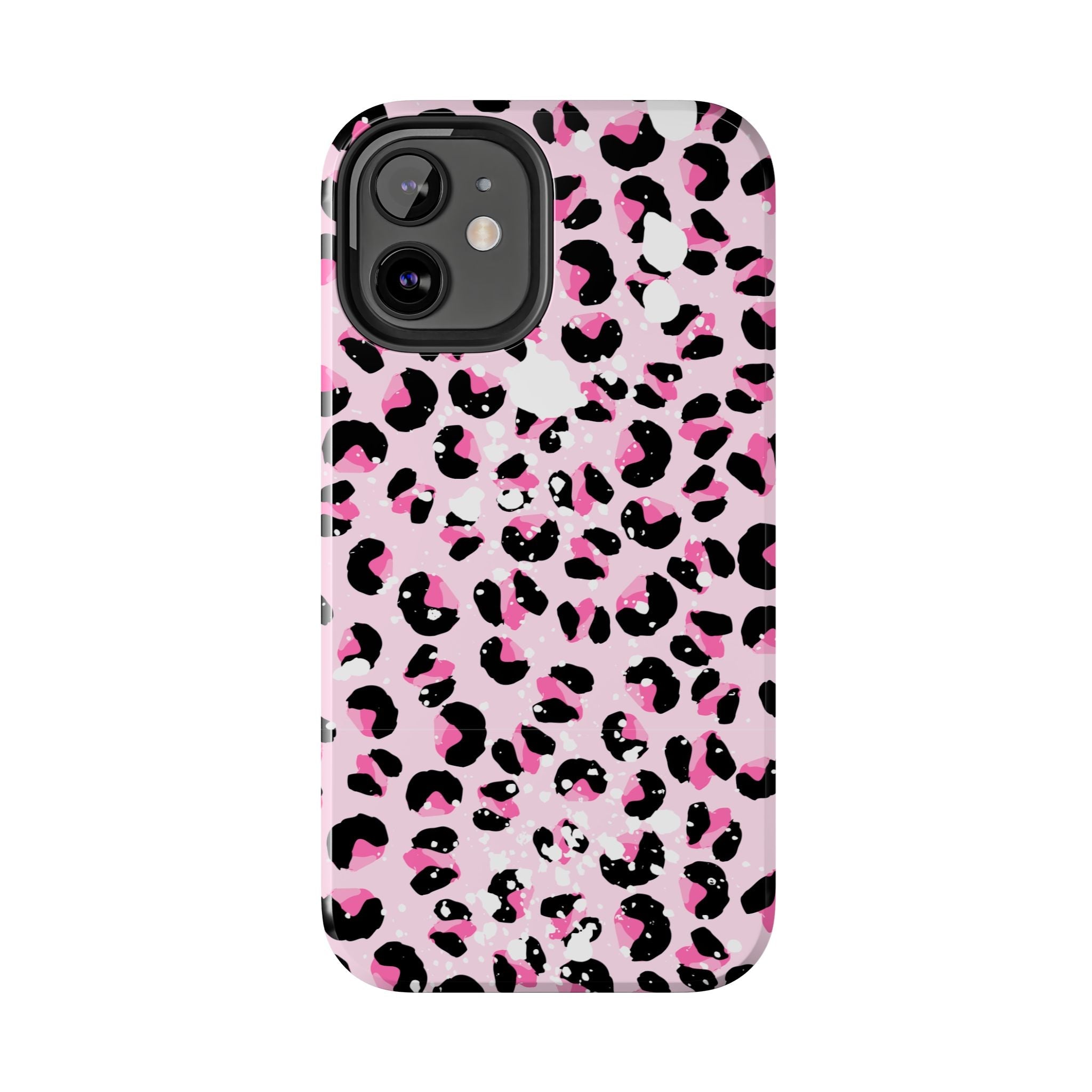 Durable iPhone & Android Protective Phone Case - Pink Leopard Print Tough Case