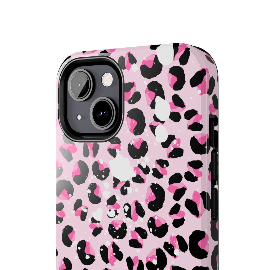Durable iPhone & Android Protective Phone Case - Pink Leopard Print Tough Case