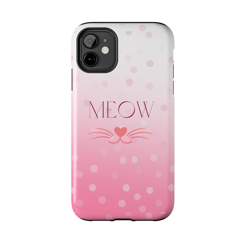 Durable iPhone & Android Protective Case - Cute Pink Cat Phone Case