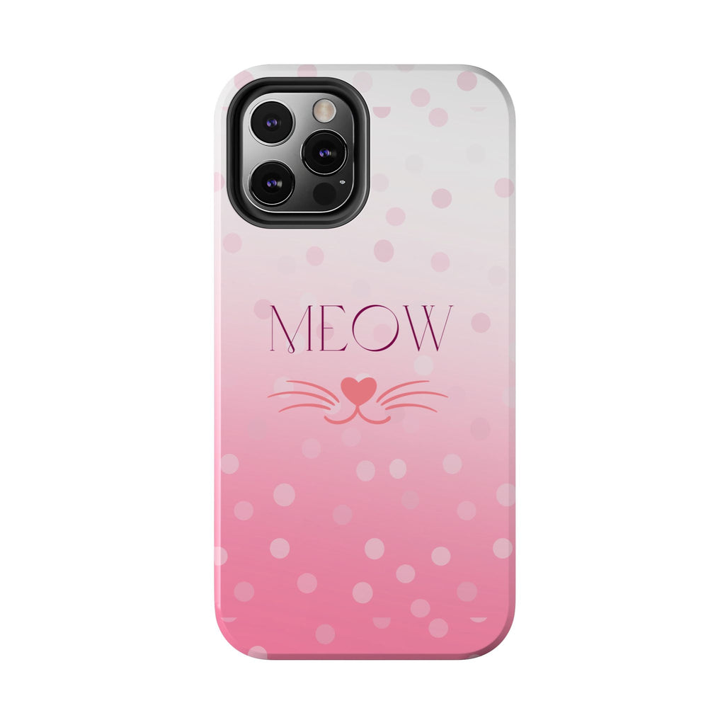 Durable iPhone & Android Protective Case - Cute Pink Cat Phone Case