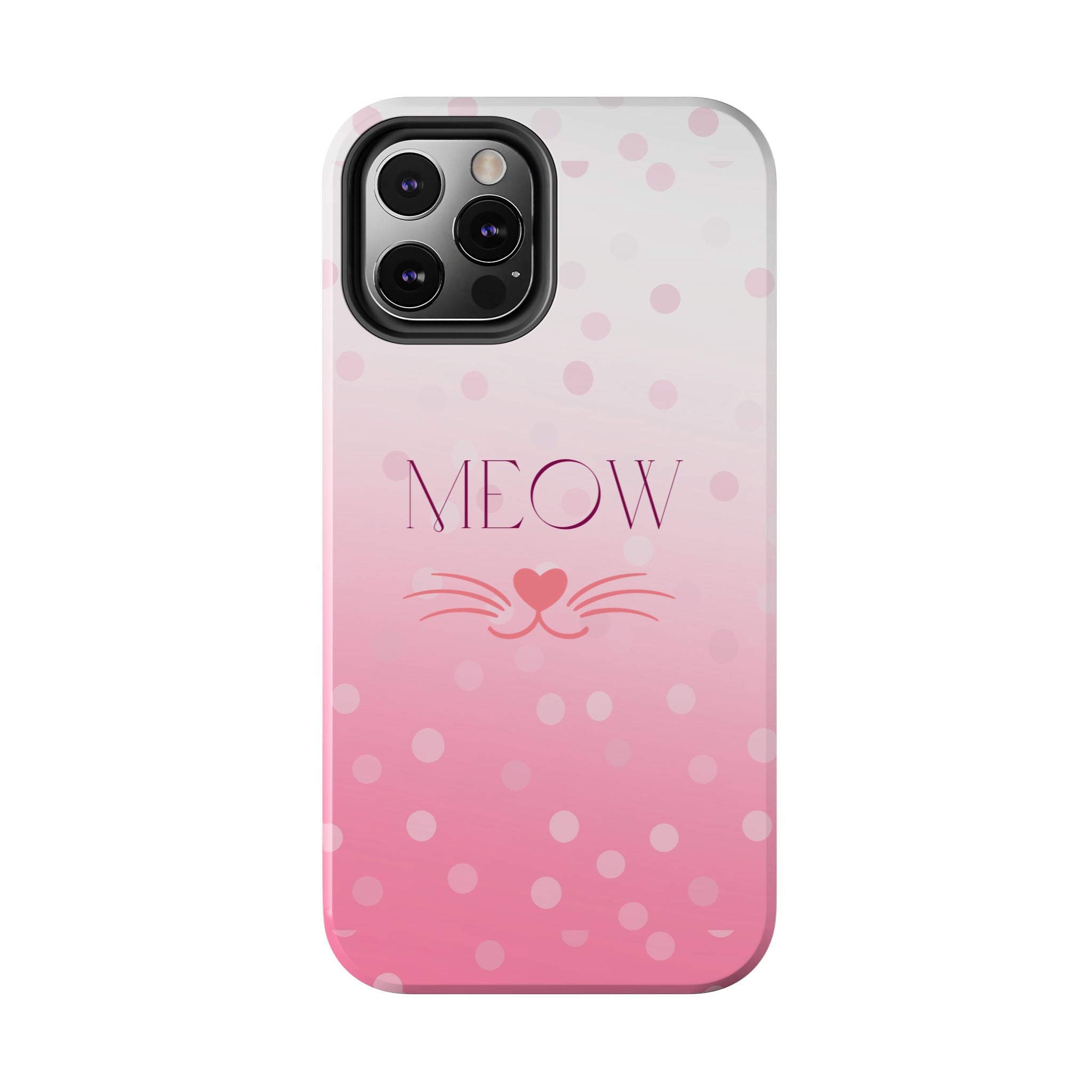Durable iPhone & Android Protective Case - Cute Pink Cat Phone Case