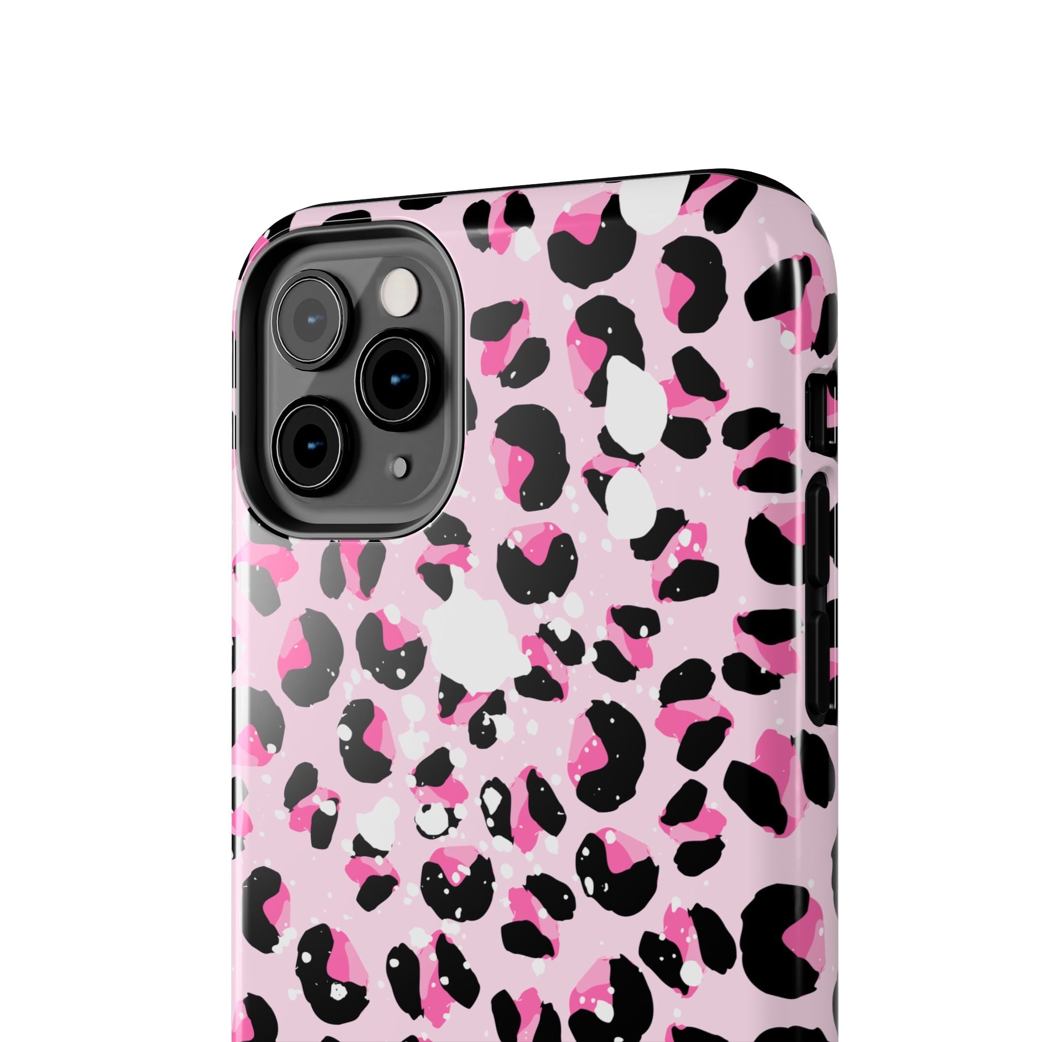 Durable iPhone & Android Protective Phone Case - Pink Leopard Print Tough Case