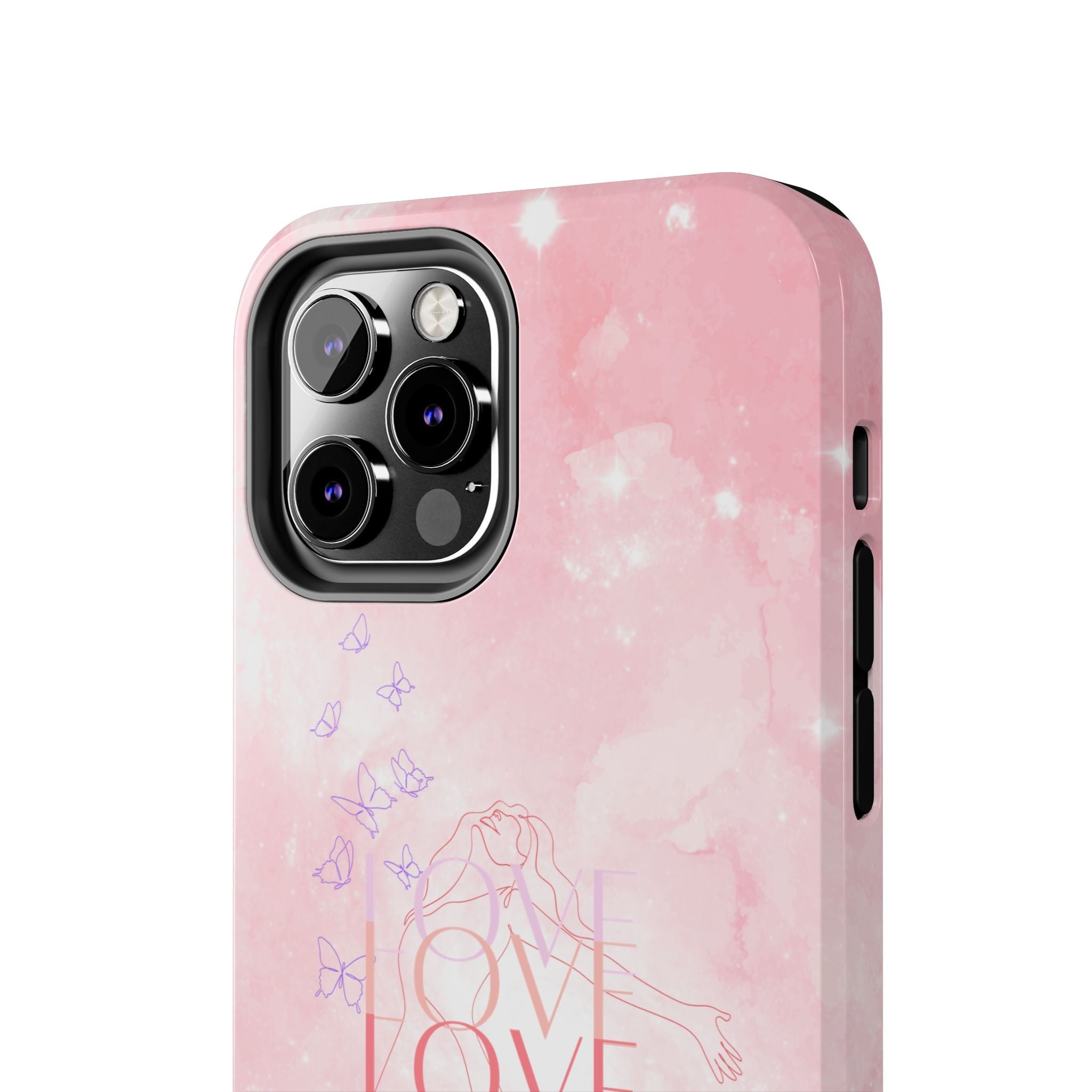Durable Iphone & Android Protection - Pink Love Galaxy Tough Phone Case