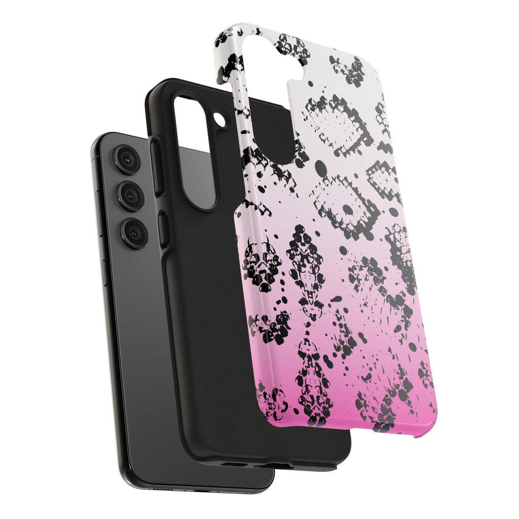 Durable iphone & Android Protection - Pink Ombre Snake Skin Tough Phone Case