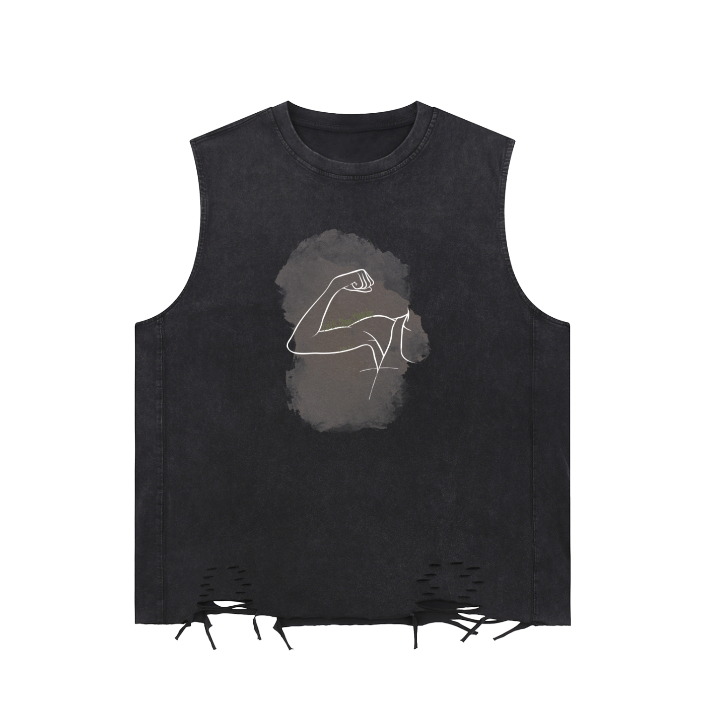 Faith Moves Muscle -Faith Based Apparel - Snow Washed Raw - Hem Tank Top