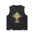 Race With Faith - Unisex Faith Based Apparel - Snow Washed Raw - Hem Tank Top