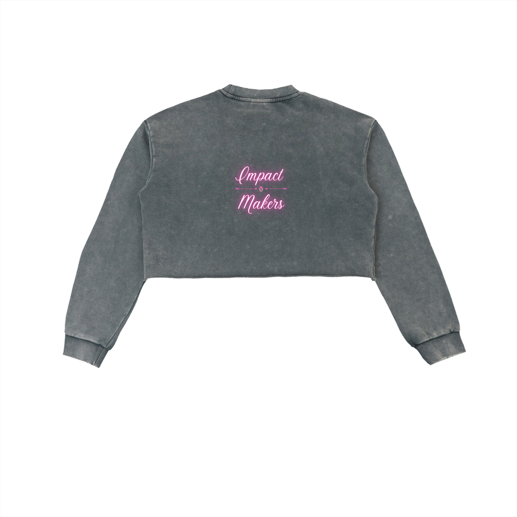 Charity for Peace Foundation - Peace Collective - Womens' Snow Washed Raw Edge Cropped Sweatshirt