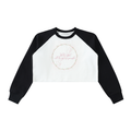 Womens' Faith Based Apparel - With God All Things Are Possible - Raw-Hem Color-Block Raglan Crop Sweatshirt