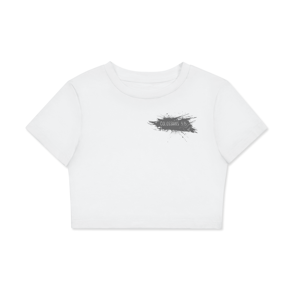 Womens' Faith Based Apparel - Colossians 3:15 - Fitted Crop Cotton T-Shirt