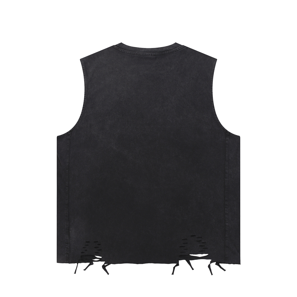 Faith Moves Muscle -Faith Based Apparel - Snow Washed Raw - Hem Tank Top