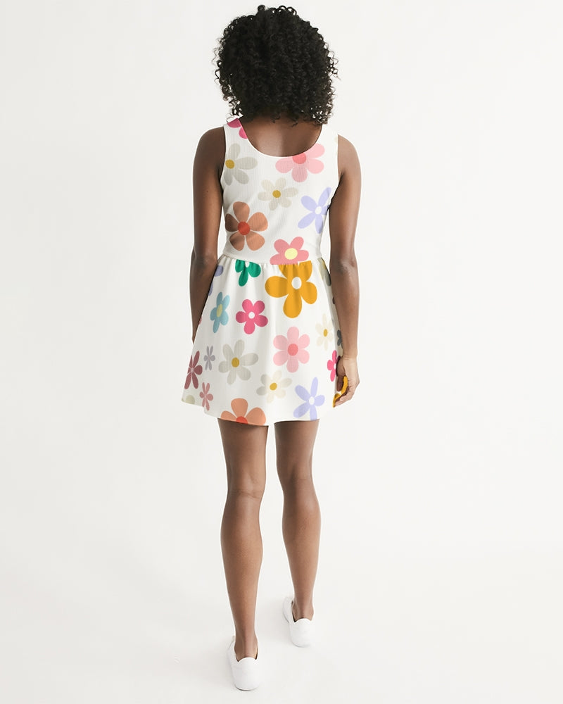 Women's Floral Scoop Neck Skater Dress
