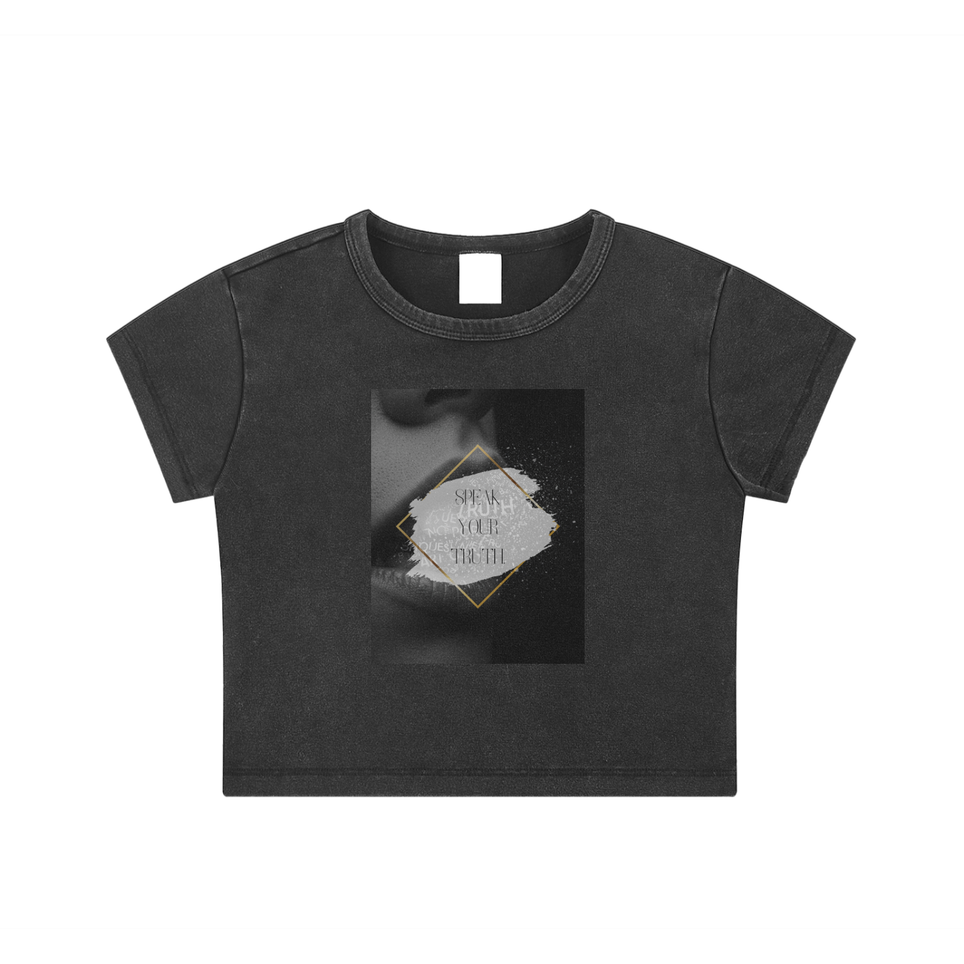 Womens' Fashion Apparel - Speak Your Truth - Graphic Snow Washed Crop Top