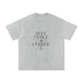 Seek Peace and Pursue it - Faith Based Apparel - Unisex - Snow Washed Oversized Cotton T-Shirt