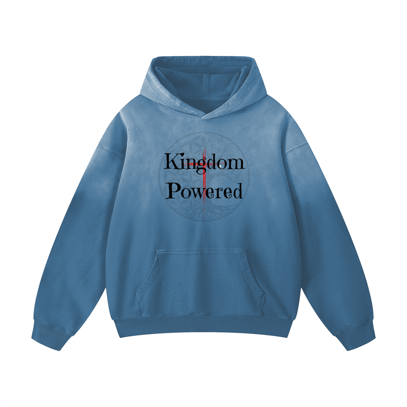 Everyday Essentials - Kingdom Powered - Faith Based Apparel - Unisex Heavyweight Sunfade Oversized Hoodie