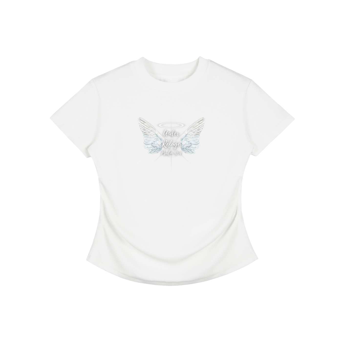 Women's Vintaged-Wash Bodycon Cotton T-Shirt - Faith Based Apparel - Wing T-Shirt