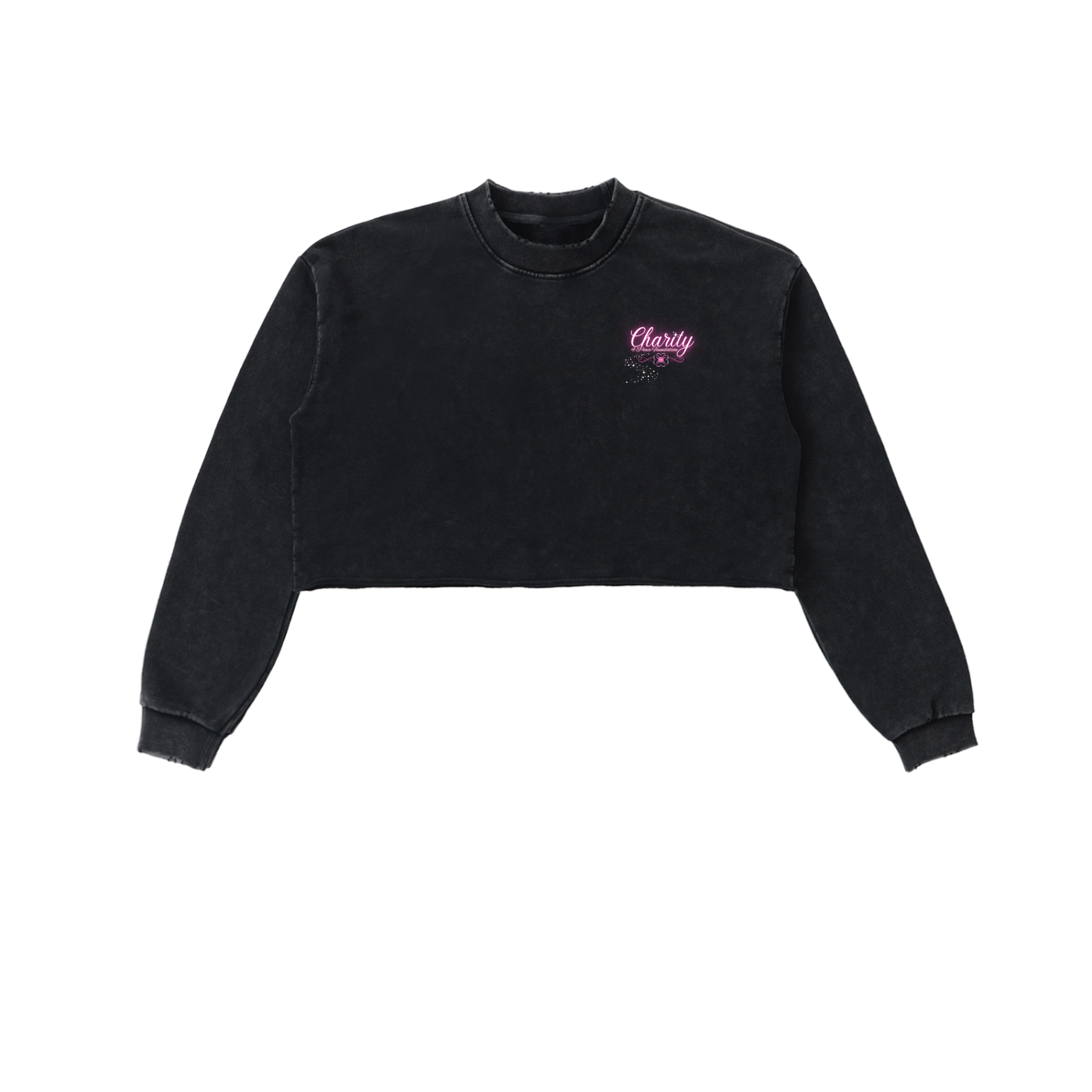 Charity for Peace Foundation - Peace Collective - Womens' Snow Washed Raw Edge Cropped Sweatshirt
