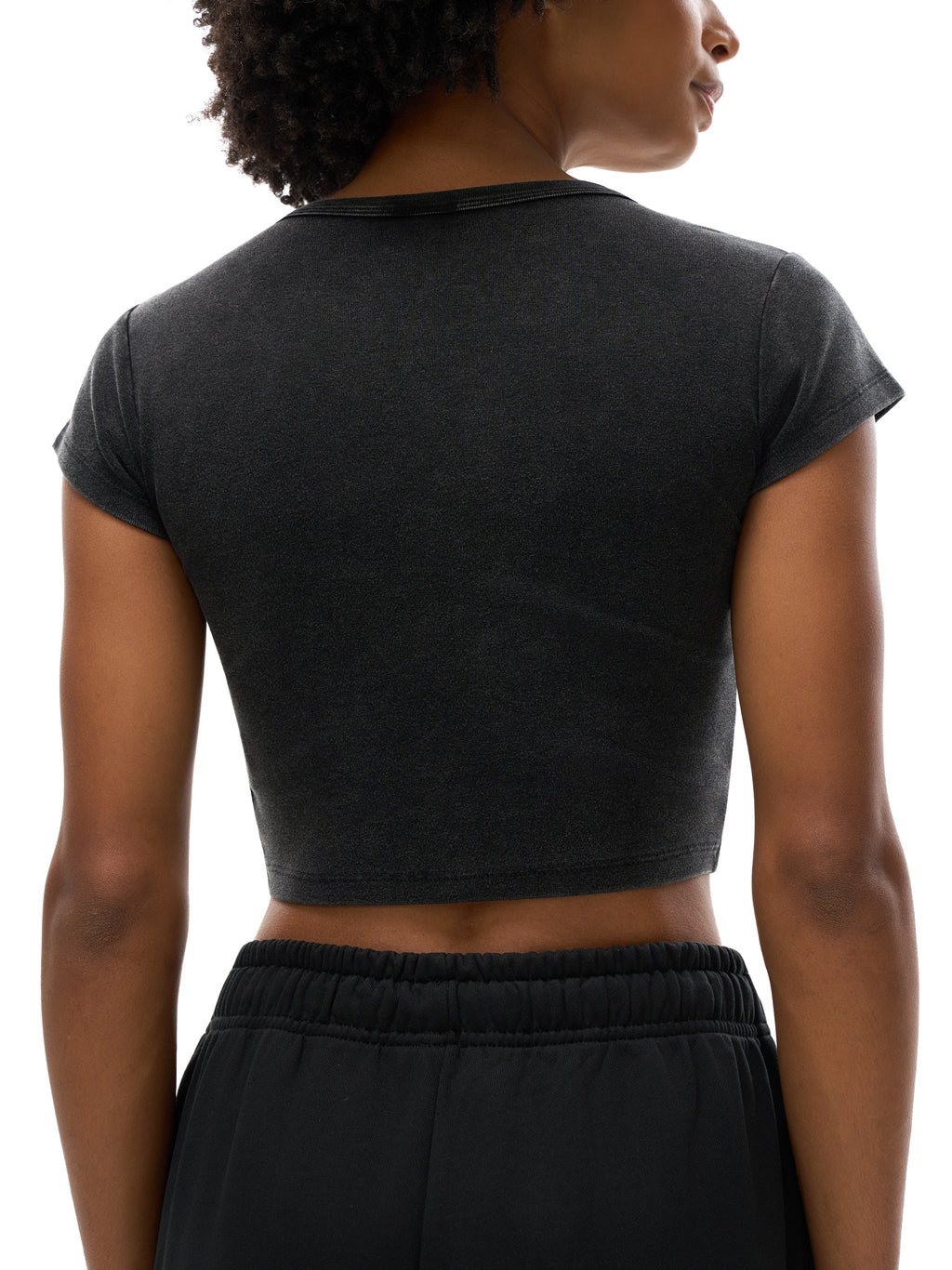 Womens' Faith Based Apparel - Infinity Sign Top - His Love Endures Forever - Snow Washed Crop Top